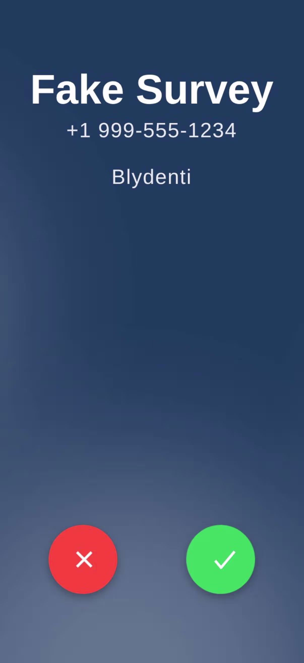 Incoming call screen showing detected caller in the app